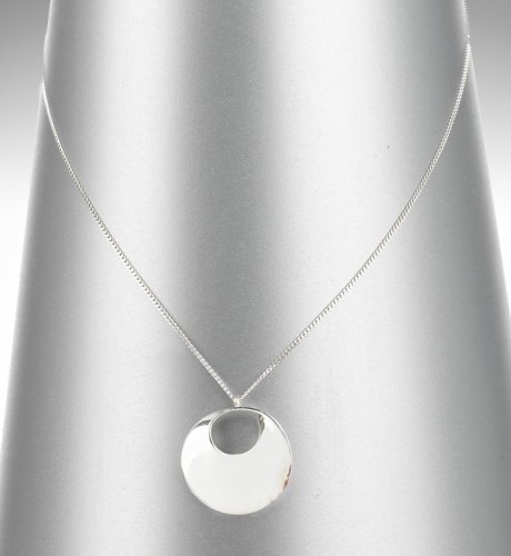 Sterling Silver Circle Scoop Pendant Necklace