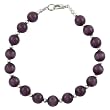 Handmade Purple Cat's Eye & Silver Beaded Bracelet