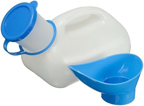 Unisex Man Woman Kid Urinal Bottle with Female Adapter Lid and Handle