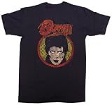 Impact Men's David Bowie Diamond Dogs Distressed Short Sleeve Jersey T-Shirt,Coal,Medium