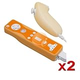 Orange Skin Cover For Nintendo Wii Remote + Nunchuck, 2 Pack