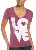 Realitee Women's Short Sleeve Love V-Neck Tee