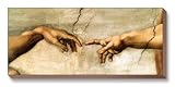 The Creation of Adam, c.1510 (detail) Religion & Philosophy Stretched Canvas Poster Print by Michelangelo Buonarroti, 39x17