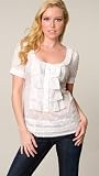 Juicy Couture White Soft Woven Ruffle Top