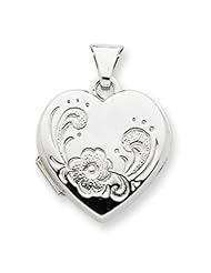 14k Gold White Gold Heart Locket