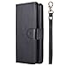 Galaxy Note 7 Case, Pandawell PU Leather 9 Card Slot Wallet Folio Case with Detachable Magnetic Hard Case for Samsung Galaxy Note 7 - Black