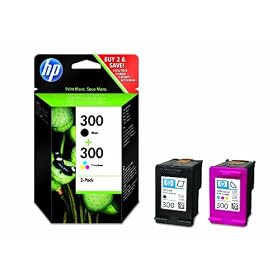 HP Paquete combinado de 2 cartuchos de tinta: tricolor (cian, magenta, amarillo) y negra HP 300 (CN637EE)