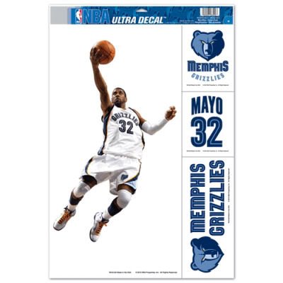 Memphis Grizzlies Official Logo 11"x17" Ultra Decal Window Cling Set