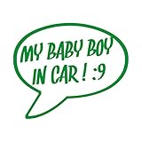 My baby boy in car カッティングステッカー グリーン 緑