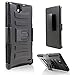 ZTE Grand X Max Case, StarShop? ZTE Grand X Max Z787 (Cricket 2014) Dual Layer Holster Case with Kickstand and Locking Belt Swivel Clip Black
