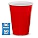 GoBig 36oz Giant Red Party Cups 50 Pack | Holds Twice as Much as Standard Party Cups | Includes 4 XL Pong Balls