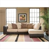 Brookhaven U313LFS / U313RFCH Taylor Microfiber Sectional Sofa in Tan