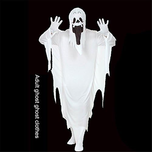 FastTop Halloween White Ghost Costume Haunted House Cosplay Props with Gloves Adults