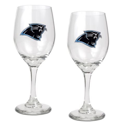 Carolina Panthers Set of 2 Wine Glasses