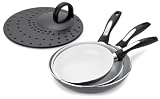 TV Das Original 4303 Brat Maxx Induktions-Keramikpfannen 3er-Set 20/24/28 cm inklusiv Spritzschutz