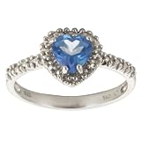 10k Yellow Gold Heart Shaped Blue Topaz and Diamond Ring 10k Yellow Gold Heart Shaped Blue Topaz and Diamond Ring