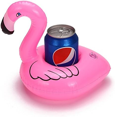 PLAYTOP® Inflatable Floating Flamingo Coasters Drink Holder Pool Party Decorations Swim Floats (6 PCS)