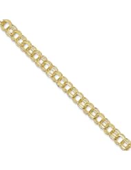 10k Yellow Gold 8in Triple Link Charm Bracelet. Metal Wt- 11.56g