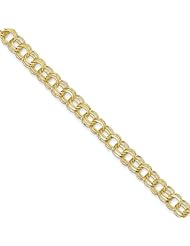 10k Yellow Gold 7in Triple Link Charm Bracelet. Metal Wt- 9.22g