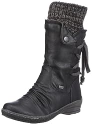 Rieker 90173, Damen Stiefel, Schwarz (schwarz/black-grey 00), EU 36