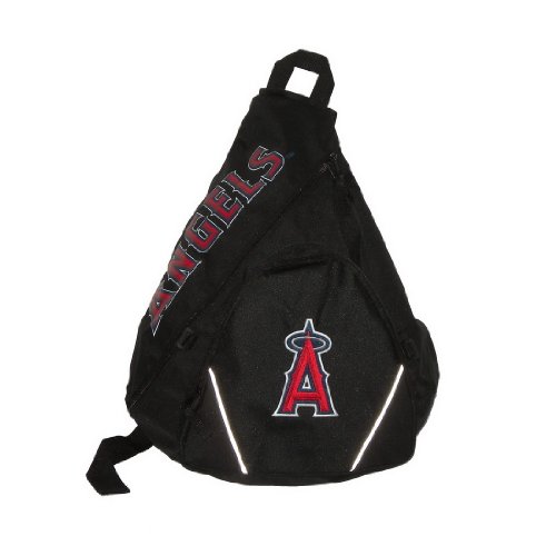 Los Angeles Angels of Anaheim MLB Baseball Team Sling Shoulder Sports Bag / Athletic Backpack - Black (Size: one size)