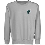 NCAA Tulane Green Wave Youth Ash Logo Applique Crew Neck Fleece Sweatshirt