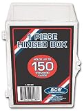 BCW Hinged Box 150 Count – Baseball, Football, Basketball, Hockey, Golf, Single Sports Cards Top Load – Sportcards Card Collecting Supplies