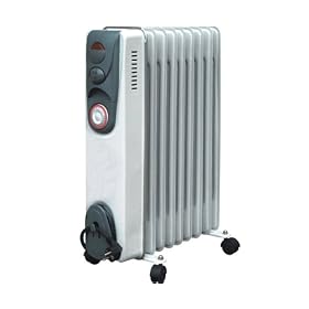 CED 2kW White Oil Filled Radiator with 24hr Timer & Adjustable Thermostat