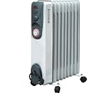 CED 2kW White Oil Filled Radiator with 24hr Timer & Adjustable Thermostat