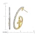 18k Yellow Gold Plated Sterling Silver Diamond Accent Cross Earrings image 1