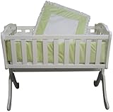 Baby Doll Bedding Snuggle Diamond Minky Cradle Bedding Set, Sage