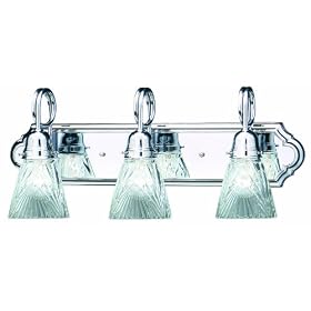 Thomas Lighting M1736-4 Trumpet Arm Three-Light 24-Inch W by 9-3/4-Inch H Bath Light, Chrome