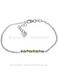 14k White Gold Prong Set Peridot Bracelet
