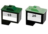 2-Pack 16 26 Remanufactured Ink for Lexmark X75 X1150 X1185 X1270 X2250 Z13 Z23 Z25 Z33 Z35 Z515 Z605 Z615