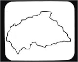 Decorated Mouse Pad with Africa, map, "black and white", outline, Ghana, area, geograpy, region, land
