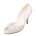 Women's Elegant Satin Upper High Heel Peep-toes With Rhinestone Wedding Bridal Shoes