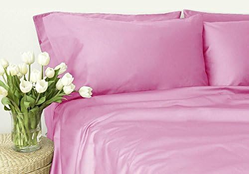 New Luxurious 300 Thread Count 100% Egyptian Cotton Solid Un-Attached Waterbed Sheet Set, Super Single , Pink with 15" deep pocket by Suburban Linens