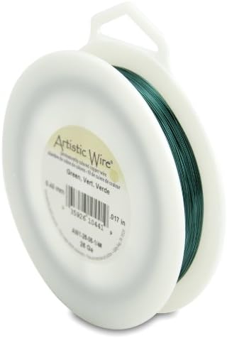 Artistic Wire, 26 Gauge, Green Color, 1/4 Pound (113 Grams) Craft Wire