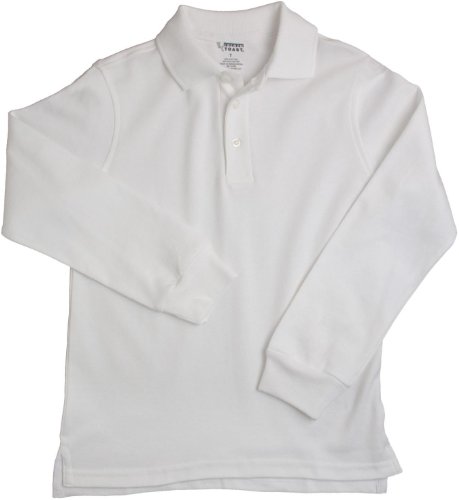 French Toast School Uniform Boys Long Sleeve Interlock Knit Polo Shirt