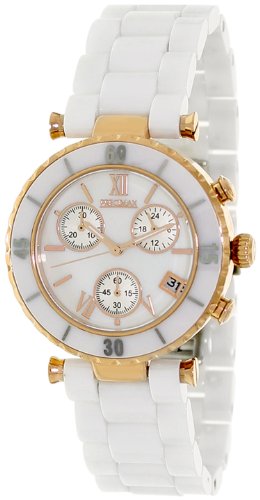 Precimax Women's PX13189 Lily Elite Mother-Of-Pearl Dial White Ceramic Band Watch