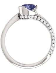 Platinum 7.00x5.00mm Oval Cut Iolite and Diamond Ring -- LIFETIME WARRANTY