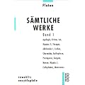 Platon. S�mtliche Werke Bd. 1:  Apologie des Sokrates, Kriton, Ion, Hippias II, Theages, Alkibiades I, Laches, Charmides, Euthyphron, Protagoras, Gorgias, Menon, Hippias I, Euthydemos, Menexenos. �bers. v. Friedrich Schleiermacher.