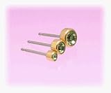 Blomdahl Gold Titanium Earrings - Peridot