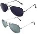 SHEOMY COMBO OF STYLISH BLACK AVIATOR GOGGLES AND SILVER MERCURY AVIATOR SUNGLASSES WITH 2 BOX RS.329.00