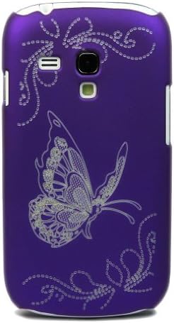 ATQ Laser Carving Butterfly Case Cover for Samsung Galaxy S3 III Mini i8190 Purple