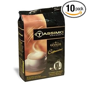 Gevalia Cappuccino, T-Discs for Tassimo Coffeemakers, Box of 10