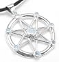 Sterling Silver Elven or Faerie Seven Pointed Star Septagram Pendant Necklace with Rainbow Moonstone