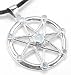 Sterling Silver Elven or Faerie Seven Pointed Star Septagram Pendant Necklace with Rainbow Moonstone