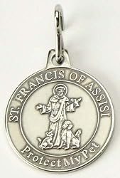 Club Pack of 48 Pet Keepsake St. Francis Religious "Protect My Pet" Collar Medallions