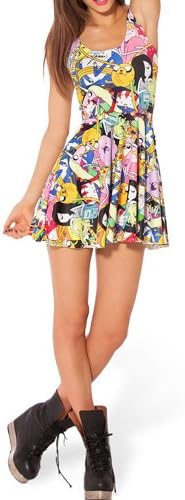 Shelen Fashion Summer Pleated Knee-length Reversible Spandex Skater Sun Dress